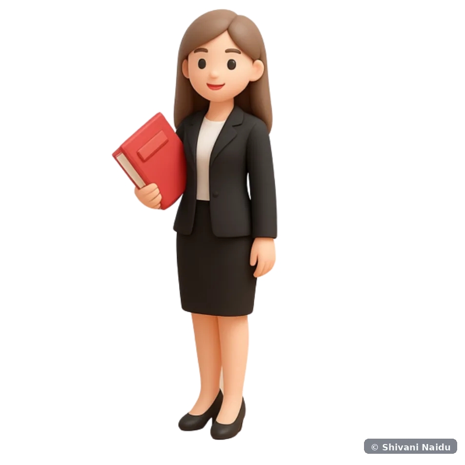 Professional learning designer character holding a red folder